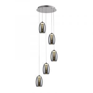 Moderne Pendelleuchte Esszimmer Chrom, Aliyah, 5W, 3000K LED