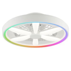 Kunststoff Deckenventilator Weiß, Roos, 48W, RGBW LED, mit Fernbedienung