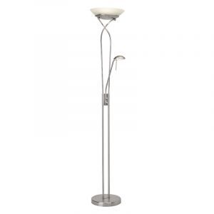 Moderne Leselampe Stehlampe Chrom, Joann, 18W, 3000K LED, mit Schalter