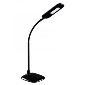 Kunststoff Schreibtischlampe Schwarz, Jenoah, 5W, 6000K LED, mit Touch-Dimmer