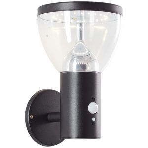 Moderne Solar Außen Wandleuchte Schwarz, Saar, 3W, 3000K LED, IP44