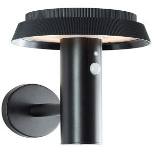 Metall Solar Außen Wandleuchte Schwarz, Ridvan, 4W, 3000K LED, IP44