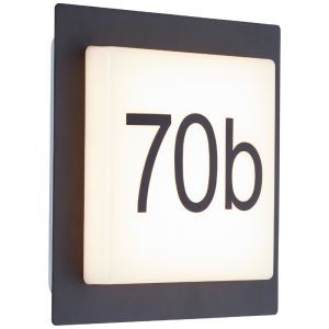 Aluminium Hausnummer Beleuchtung Schwarz, Nurcan, 9W, 3000K LED, IP44