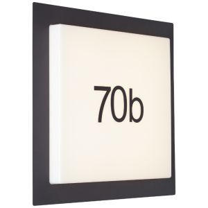 Aluminium Hausnummer Beleuchtung Schwarz, Nurcan, 15W, 3000K LED, IP44