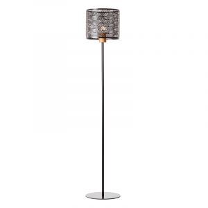 Holz Stehlampe Schwarz, Sherona, mit Schalter