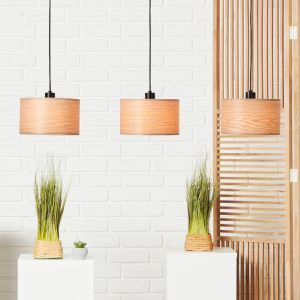 Holz Pendelleuchte Beige, Enna