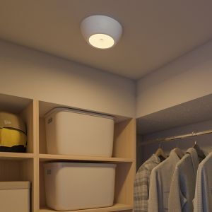Weiße Deckenleuchte mit Sensor Kunststoff, Ravza, 2,3W, 3000K LED, IP44