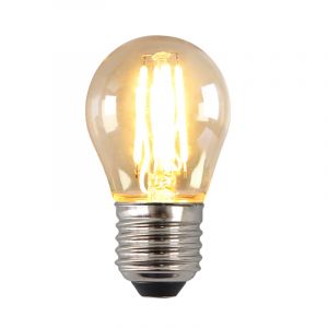 Dimmbare E27 LED Lampe, P45, 4W, Bernstein Glas, 2700K
