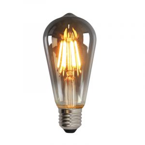 Dimmbare E27 Edison LED Lampe, ST58, 5W, Rauchglas, 2200K