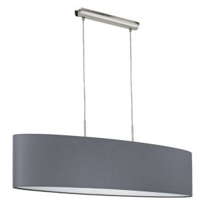 Graue moderne Pendelleuchte Stoff, Abano