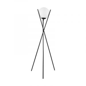 Schwarze retro Stehlampe Stahl, Tjardo, mit Schalter
