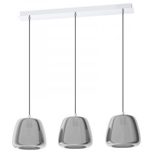 Chrom Pendelleuchte Rauchglas, Gauke