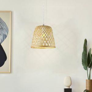 Rattan Pendelleuchte Braun, Durkje