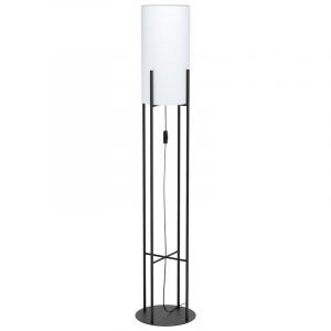 Schwarze retro Stehlampe Stahl, Patty, mit Schalter