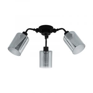 Schwarze moderne Deckenlampe Stahl, Paola