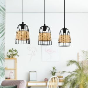 Rattan Pendelleuchte Braun, Guillaume