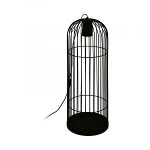 Schwarze industrielle Stehlampe Stahl, Dunia, mit Schalter