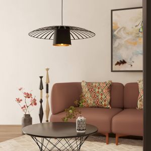 Schwarze retro Pendelleuchte Stahl, Fernando