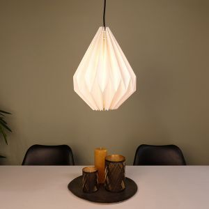Papier Pendelleuchte Weiß, Leco
