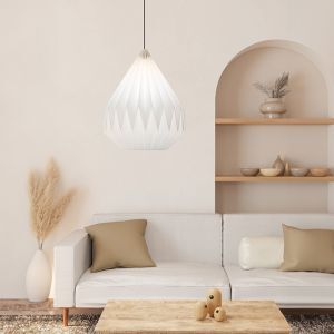 Papier Pendelleuchte Weiß, Leco