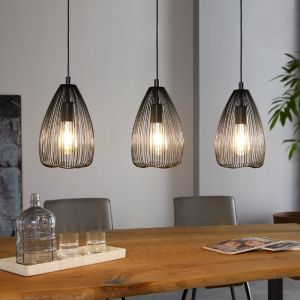 Schwarze industrielle Pendelleuchte Stahl, Maiky