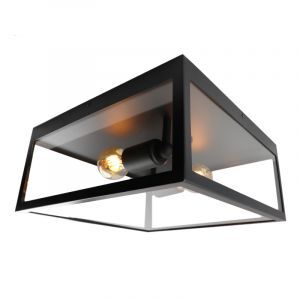 Schwarze industrielle Deckenlampe Stahl, Yagmur