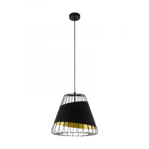 Schwarze retro Pendelleuchte Metall, Joost
