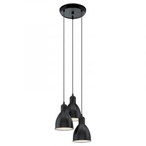Schwarze industrielle Pendelleuchte Metall, Lavinio