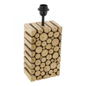 Holz Tischlampe ohne Schirm Braun, Kick, mit Schalter