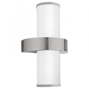 Silberne Außenleuchte Glas, Ebrar, IP44