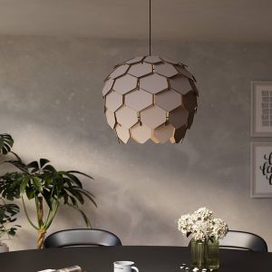 Graue design Pendelleuchte Holz, Latoya