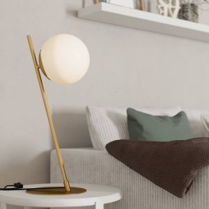 Messing moderne Tischleuchte Glas, Polly, mit Schalter