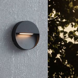 Schwarze moderne Außenleuchte Aluminium, Lamar, 4,8W, warm- bis kaltweiß einstellbare LED, IP65