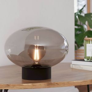 Graue design Tischleuchte Glas, Kirstin, mit Schalter