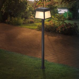 Schwarze Solar Außenstrahler Kunststoff, Imelda, 7,5W, 3000K LED, IP65
