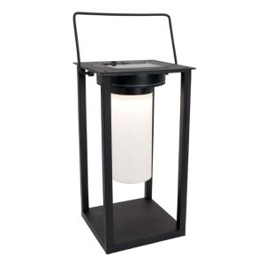 Schwarze Solar Außen Tischlampe Kunststoff, Hillebrand, 3,3W, 4000K LED, IP54, mit Schalter