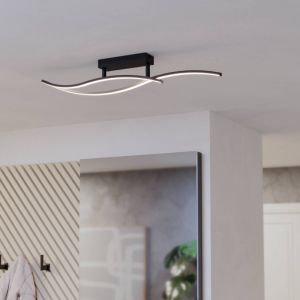 Schwarze design Deckenleuchte Stahl, Tevin, 12W, 4000K LED