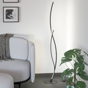 Schwarze design Stehlampe Stahl, Tevin, 20W, 4000K LED, mit Schalter