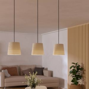Schwarze moderne Pendelleuchte Stoff, Siham