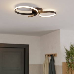 Schwarze moderne Deckenleuchte Aluminium, Thekla, 21W, 3000K LED