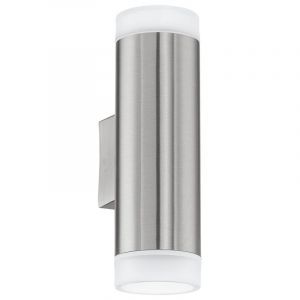 Silberne moderne Up down Wandleuchte Kunststoff, Marlies, IP44