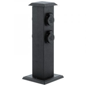 Alek Outdoor-Kunststoffsteckdose schwarz IP44