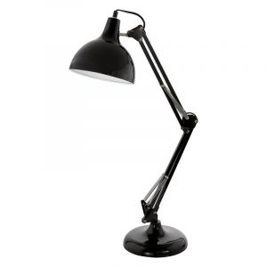Schwarze industrielle Schreibtischlampe Metall, Josha, mit Schalter