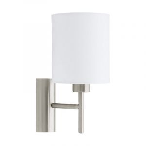 Weiße moderne Wandleuchte Stoff, Abano, mit Schalter