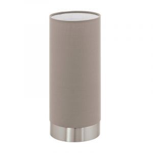 Taupe moderne Tischleuchte Stoff, Abano, mit Touch-Dimmer