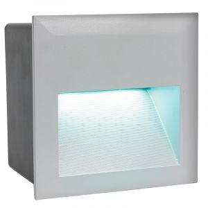 Silberne Wandeinbauleuchte Außen Aluminium, Anke, IP65