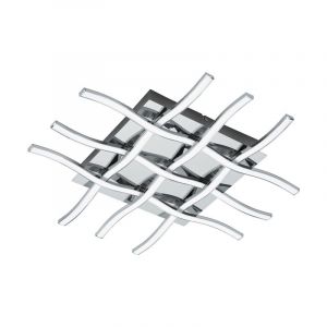 Chrom moderne Deckenleuchte Stahl, Arantxa, 36W, 3000K LED