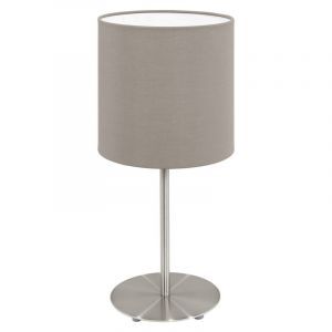 Taupe moderne Tischleuchte Stoff, Abano, mit Schalter