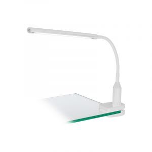 Weiße moderne Klemmleuchte Kunststoff, Brennan, 4W, 4000K LED, mit Schalter