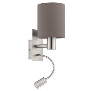 Anthrazit moderne Wandleuchte Stoff, Abano, mit Schalter